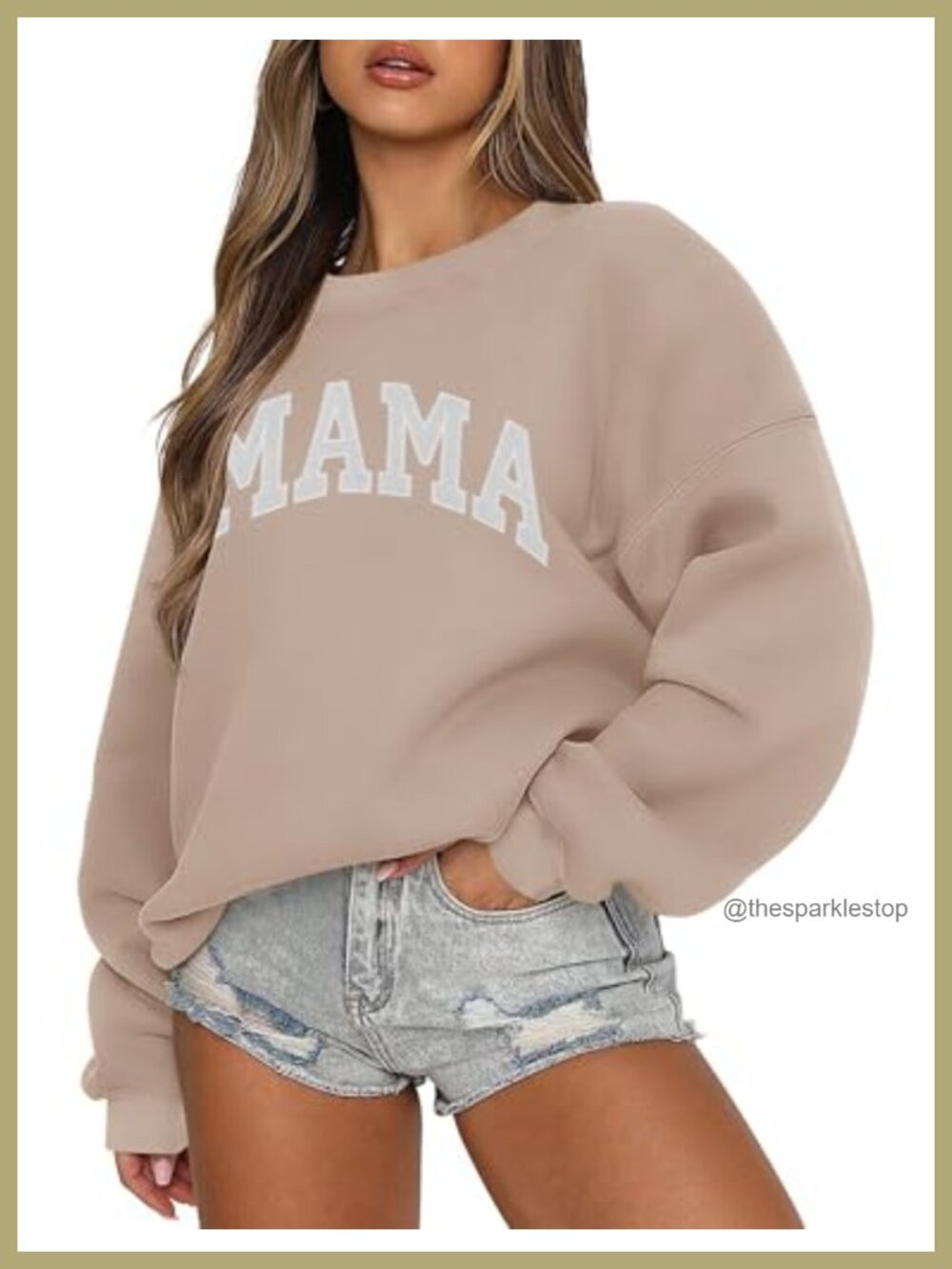 Oversized Crewneck Sweatshirt Long Sleeve Fleece Pullover Casual